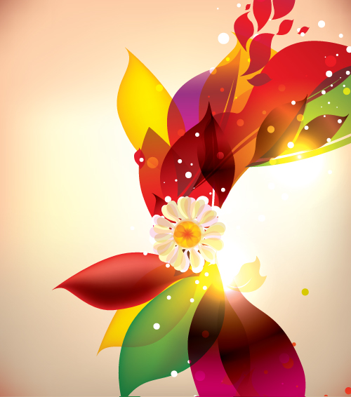 free vector Dream of flowers vector background 4